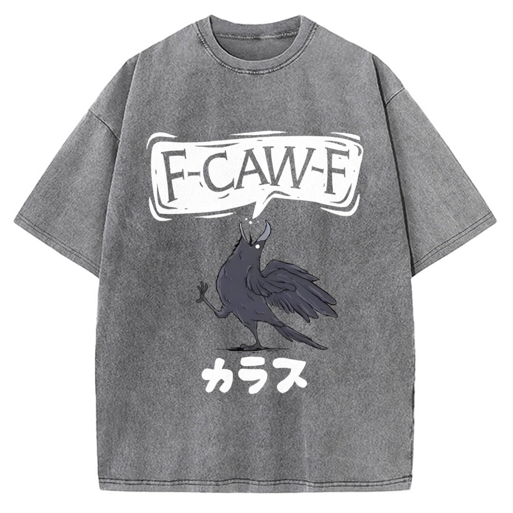 F Caw F Japanese Crow Vintage Washed T-shirt