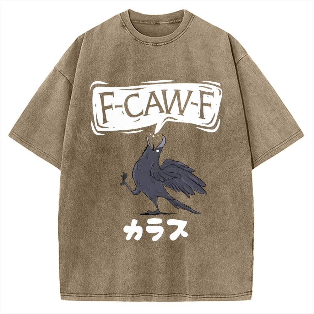 F Caw F Japanese Crow Vintage Washed T-shirt