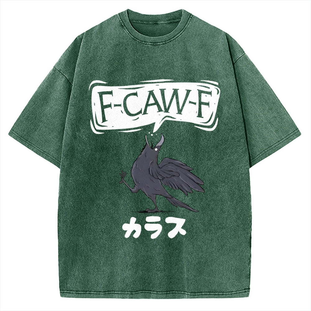 F Caw F Japanese Crow Vintage Washed T-shirt