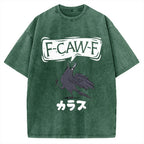 F Caw F Japanese Crow Vintage Washed T-shirt