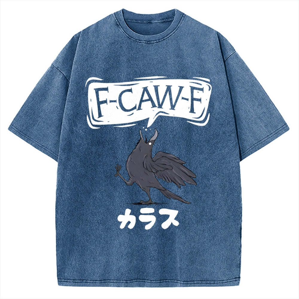 F Caw F Japanese Crow Vintage Washed T-shirt