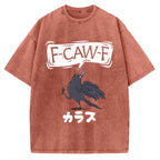 F Caw F Japanese Crow Vintage Washed T-shirt