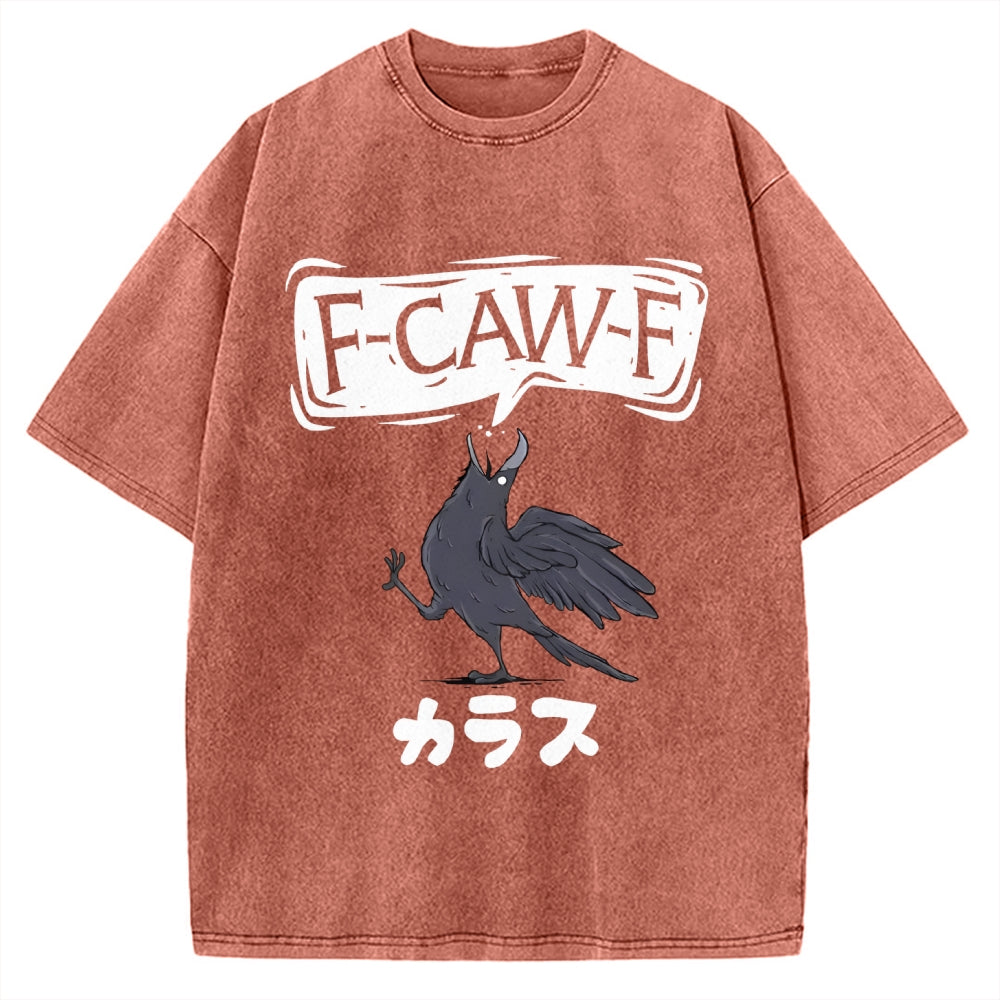 F Caw F Japanese Crow Vintage Washed T-shirt
