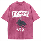 F Caw F Japanese Crow Vintage Washed T-shirt