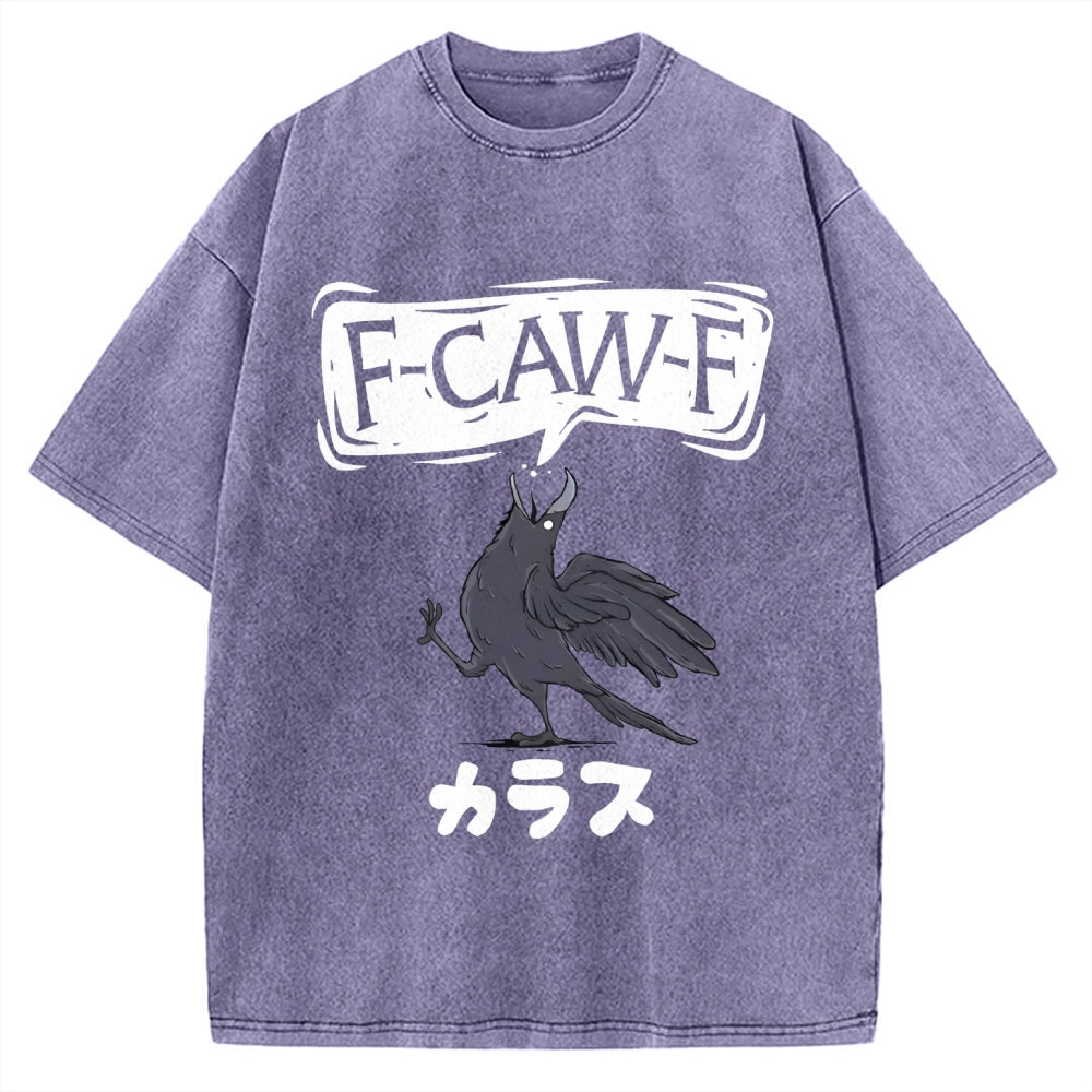 F Caw F Japanese Crow Vintage Washed T-shirt