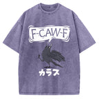 F Caw F Japanese Crow Vintage Washed T-shirt