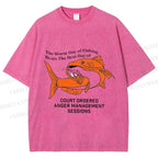 Unisex Funny Koi Joke Printed Washed Tee