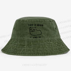 Silly Cat This Is Weird I Like It Washed Bucket Hat