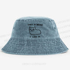 Silly Cat This Is Weird I Like It Washed Bucket Hat