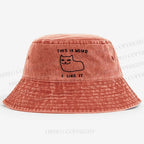 Silly Cat This Is Weird I Like It Washed Bucket Hat