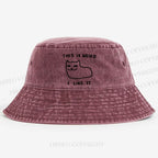 Silly Cat This Is Weird I Like It Washed Bucket Hat
