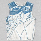Unisex Vintage Boat On River Printed Tank Top