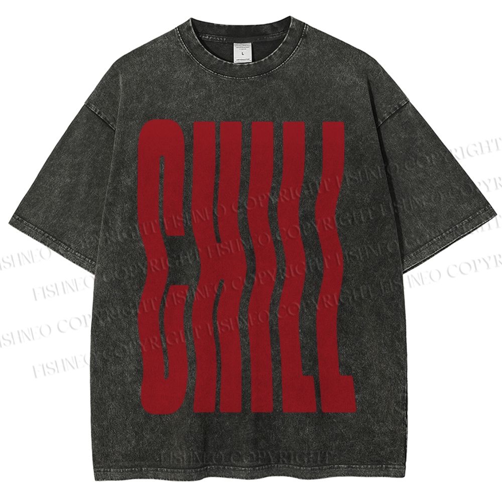 Unisex Chill Printed Washed Tee