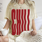 Unisex Chill Printed Washed Tee