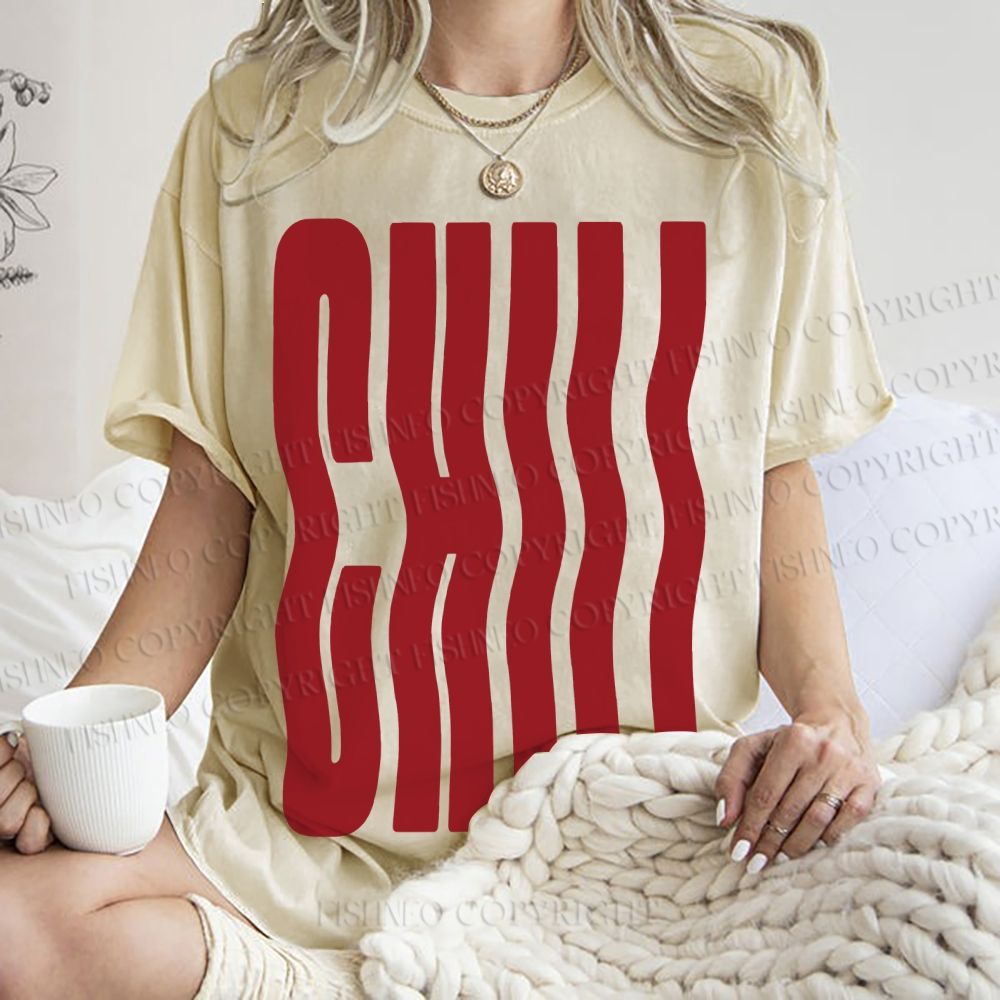 Unisex Chill Printed Washed Tee
