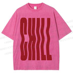 Unisex Chill Printed Washed Tee