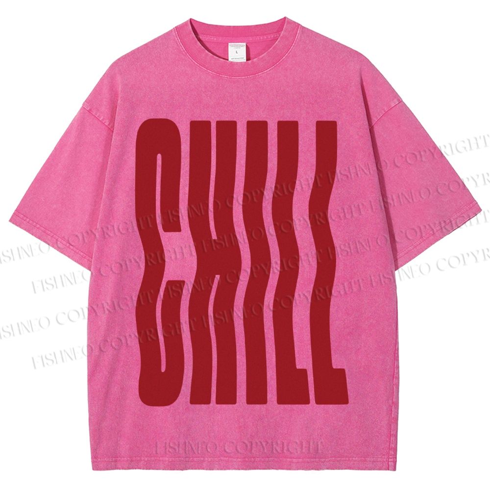 Unisex Chill Printed Washed Tee