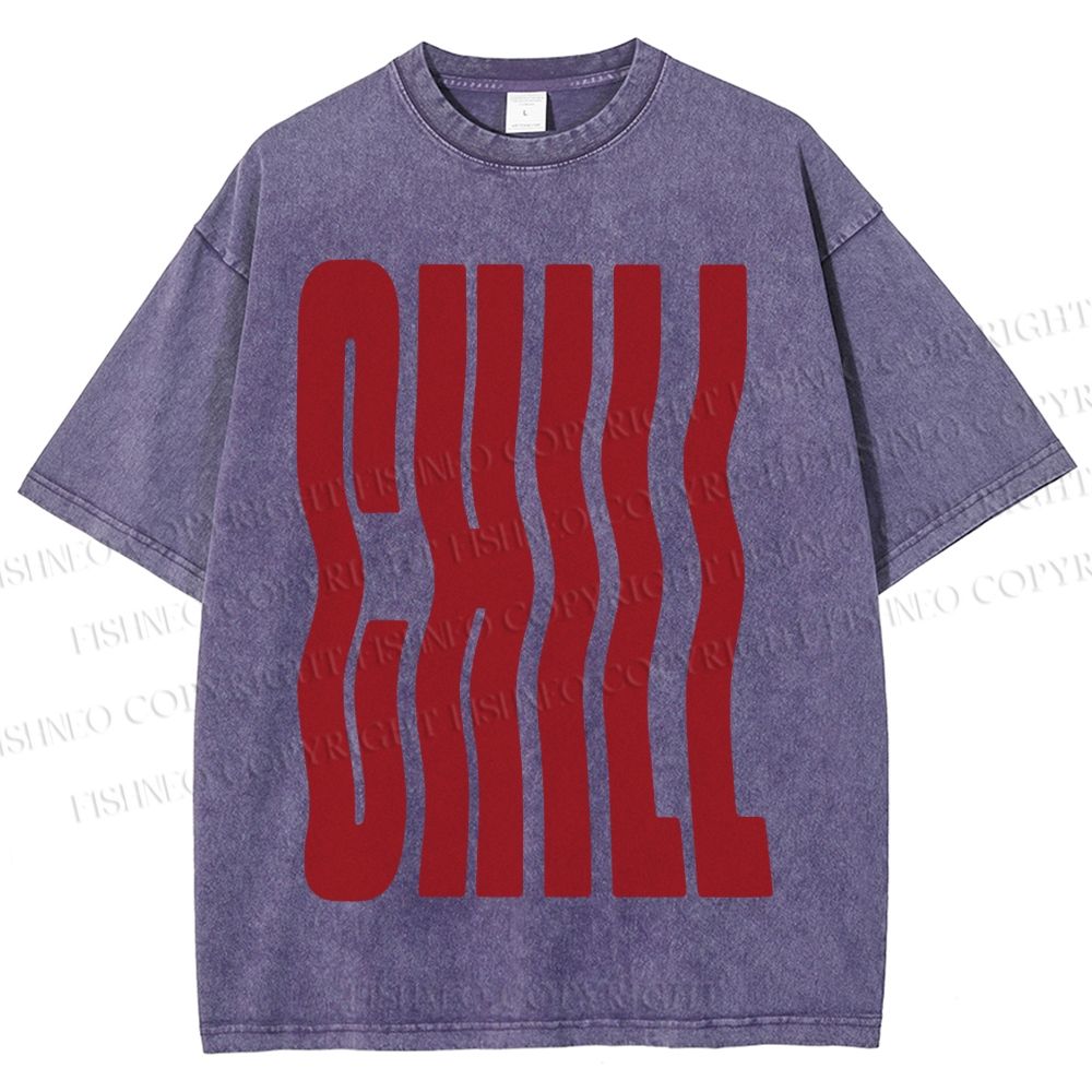 Unisex Chill Printed Washed Tee