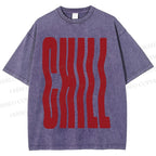 Unisex Chill Printed Washed Tee