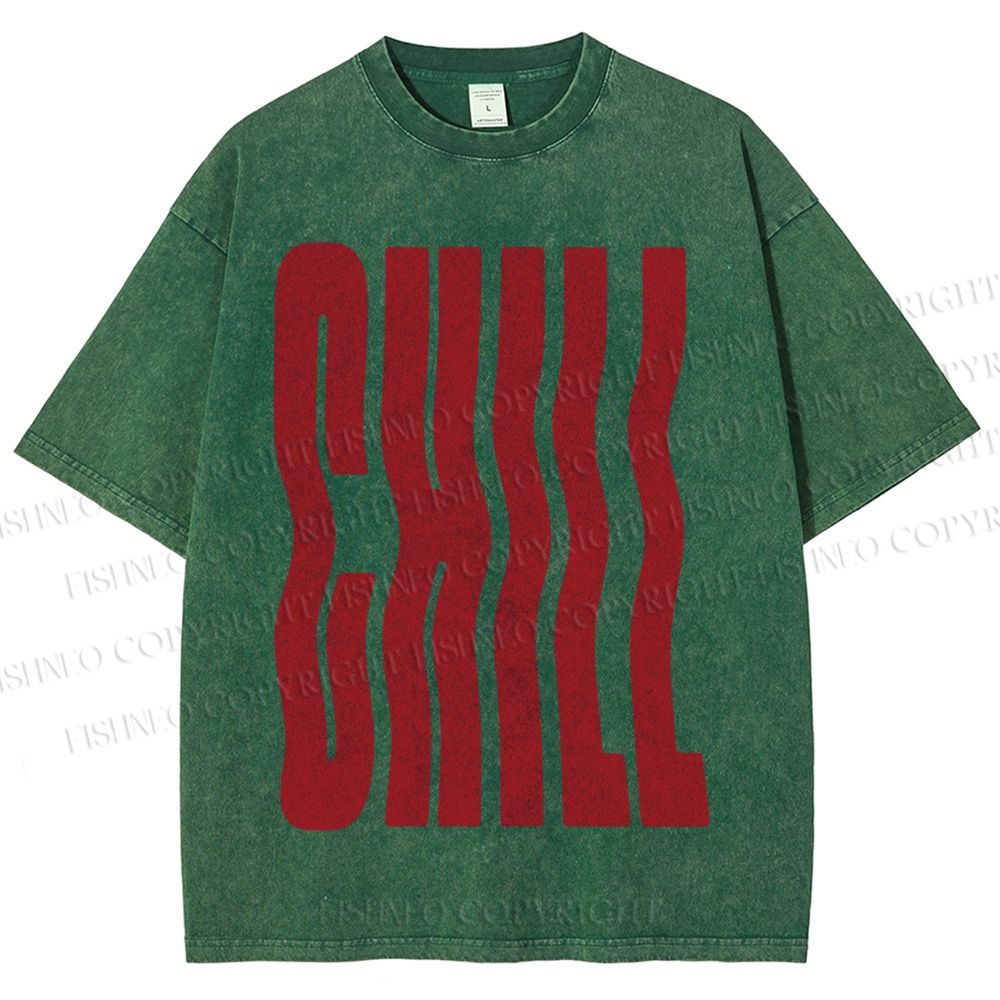 Unisex Chill Printed Washed Tee