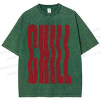 Unisex Chill Printed Washed Tee