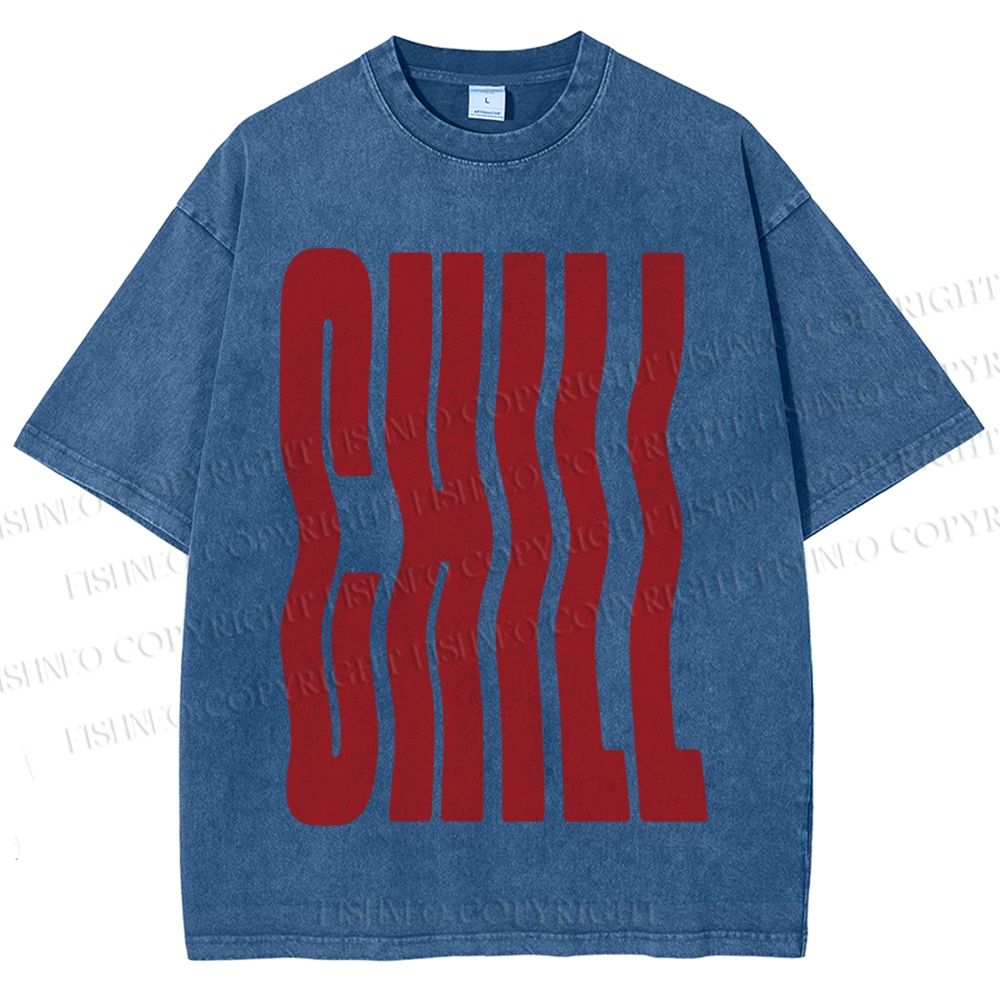 Unisex Chill Printed Washed Tee