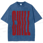 Unisex Chill Printed Washed Tee