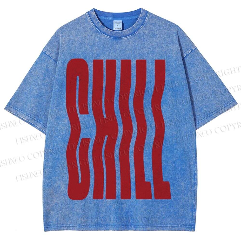 Unisex Chill Printed Washed Tee