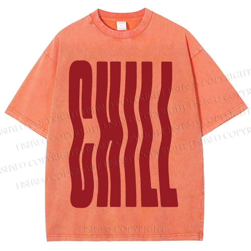 Unisex Chill Printed Washed Tee