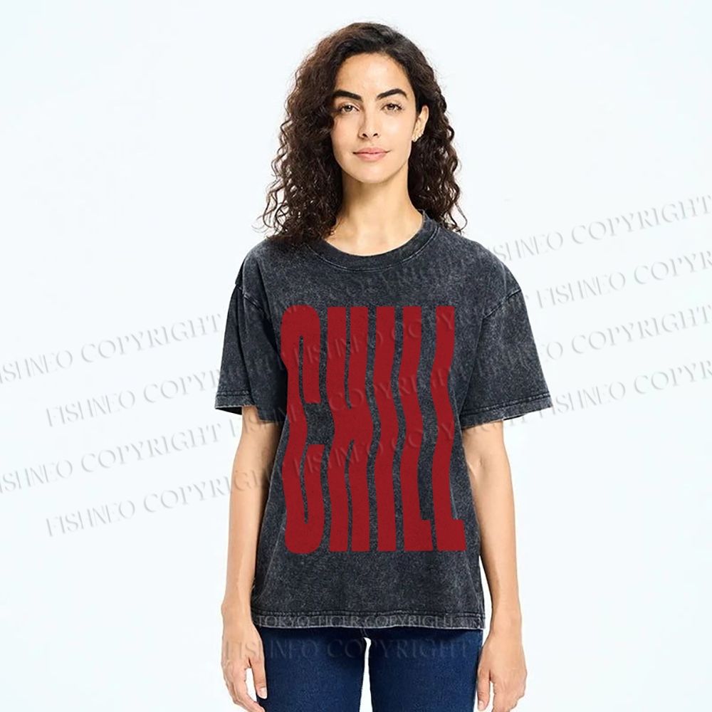 Unisex Chill Printed Washed Tee