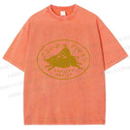 Unisex Vintage Japanese Monkey Pig Printed Washed Tee