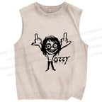 Unisex Ozzy Osbourne Printed Washed Tank Top