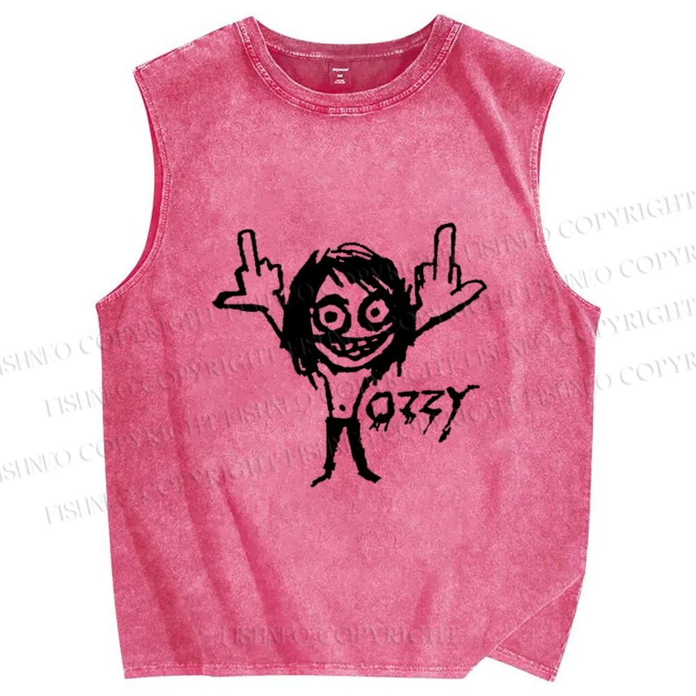 Unisex Ozzy Osbourne Printed Washed Tank Top