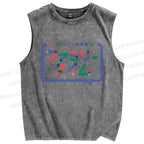 Unisex Art Gallery Printed Washed Tank Top