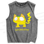 Unisex Wifiskeleton Printed Washed Tank Top