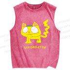 Unisex Wifiskeleton Printed Washed Tank Top