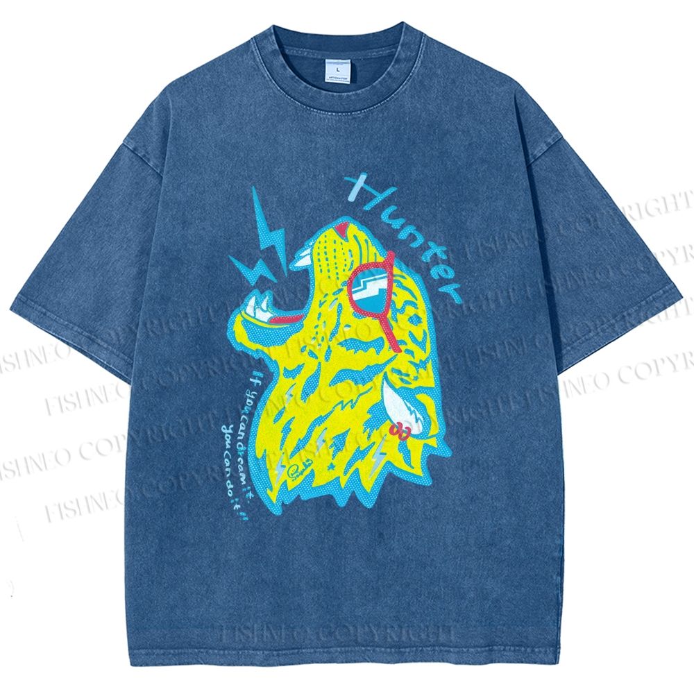 Unisex Hunter Printed Washed Tee