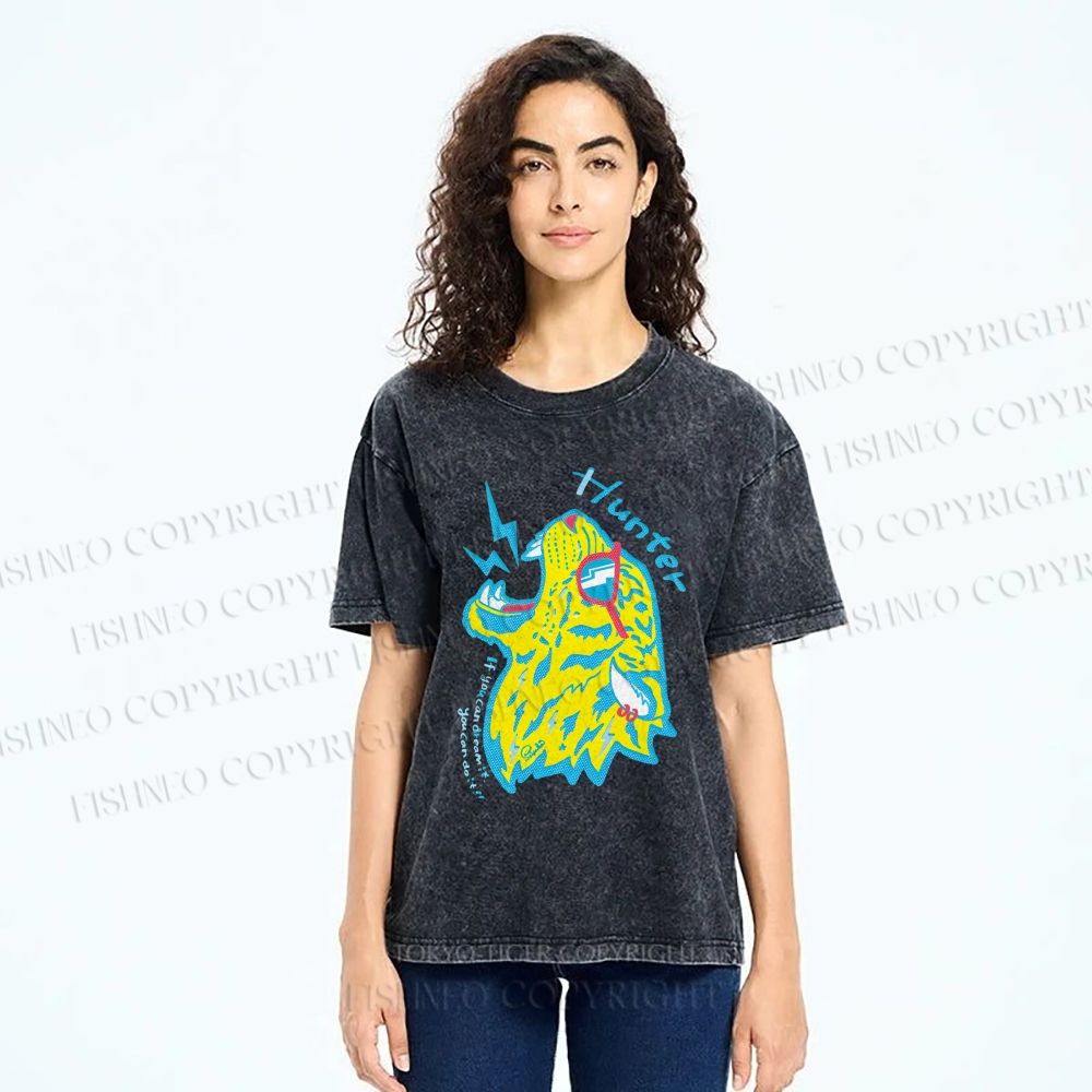 Unisex Hunter Printed Washed Tee