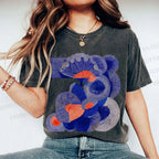 Unisex Art Flowers Printed Washed Tee