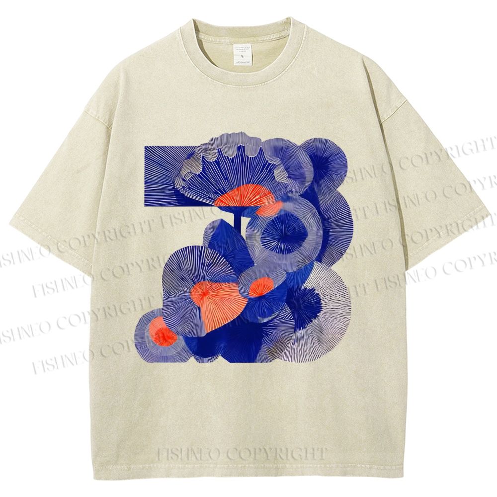 Unisex Art Flowers Printed Washed Tee