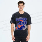 Unisex Art Flowers Printed Washed Tee