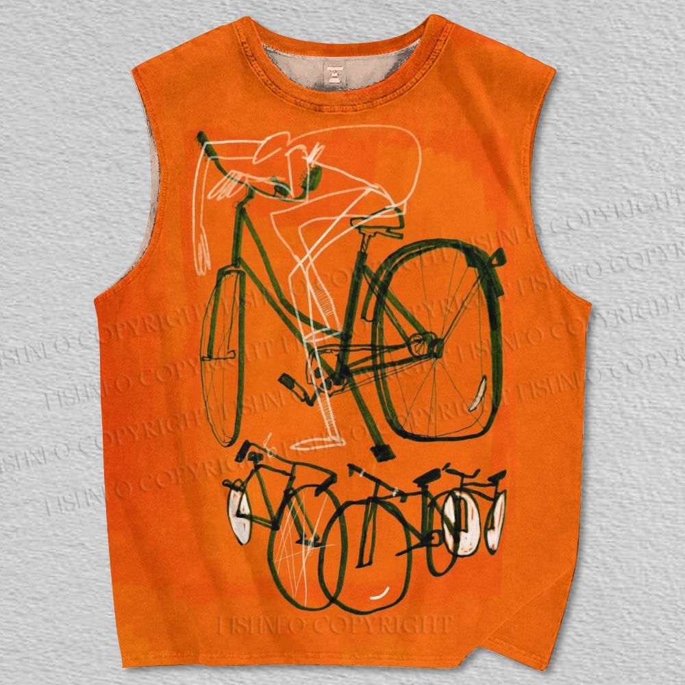 Unisex Art Cycling Bicycle Printed Tank Top