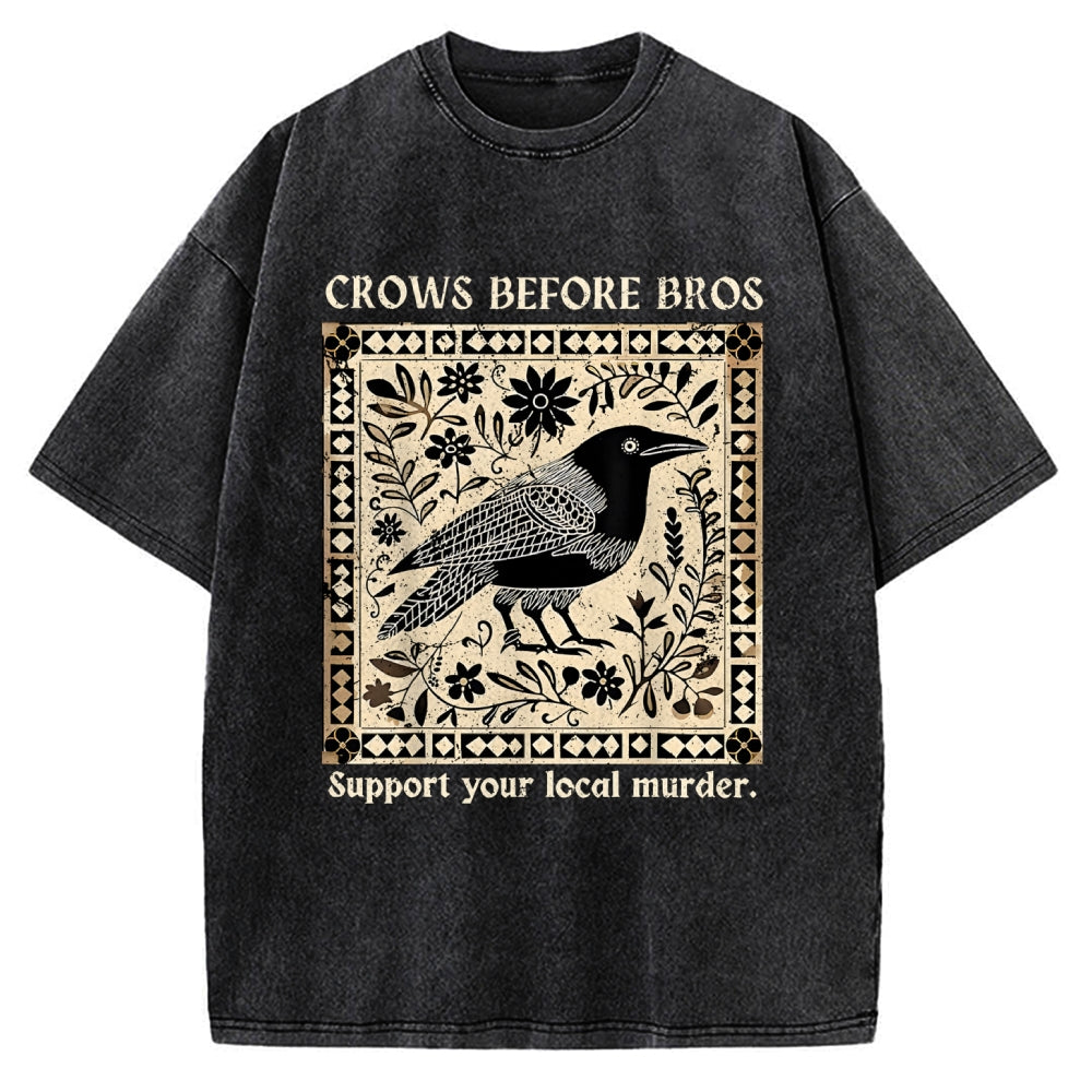 Crows Before Bros Vintage Washed T-shirt