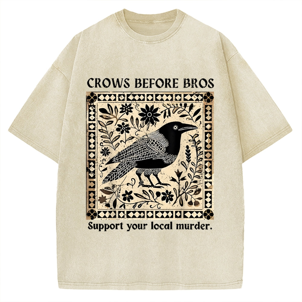 Crows Before Bros Vintage Washed T-shirt