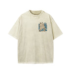 Unisex Dont Touch Me Yokai Ukiyo-E Japanese Front And Back Printed Washed Tee