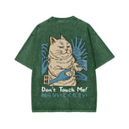 Unisex Dont Touch Me Yokai Ukiyo-E Japanese Front And Back Printed Washed Tee