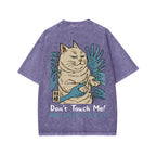 Unisex Dont Touch Me Yokai Ukiyo-E Japanese Front And Back Printed Washed Tee