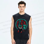 Unisex Charging Printed Washed Tank Top