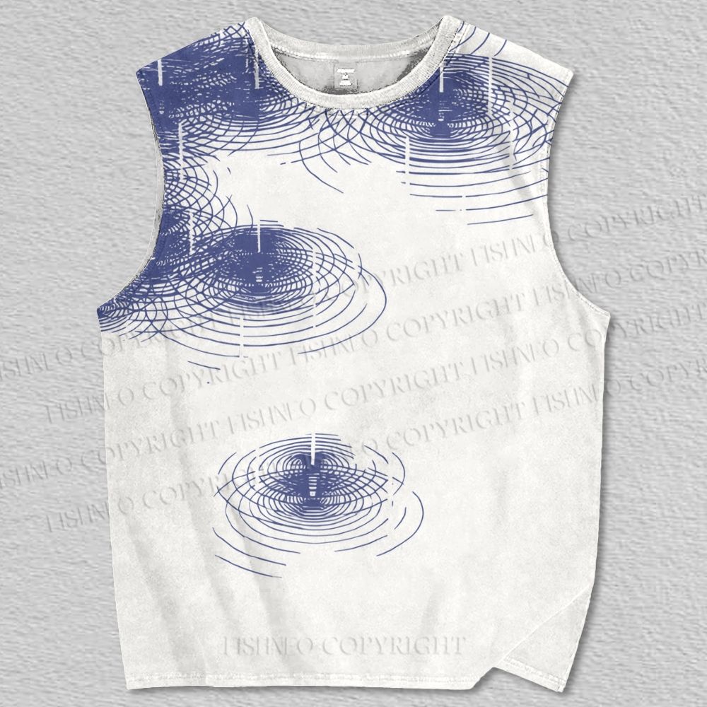 Unisex Vintage Raindrop Printed Tank Top