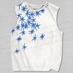 Unisex Blue Star Printed Tank Top